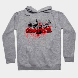 Graffiti theme red and black with an abstract background Hoodie